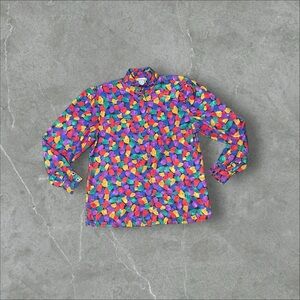 Brush Stroke Pattern Blouse